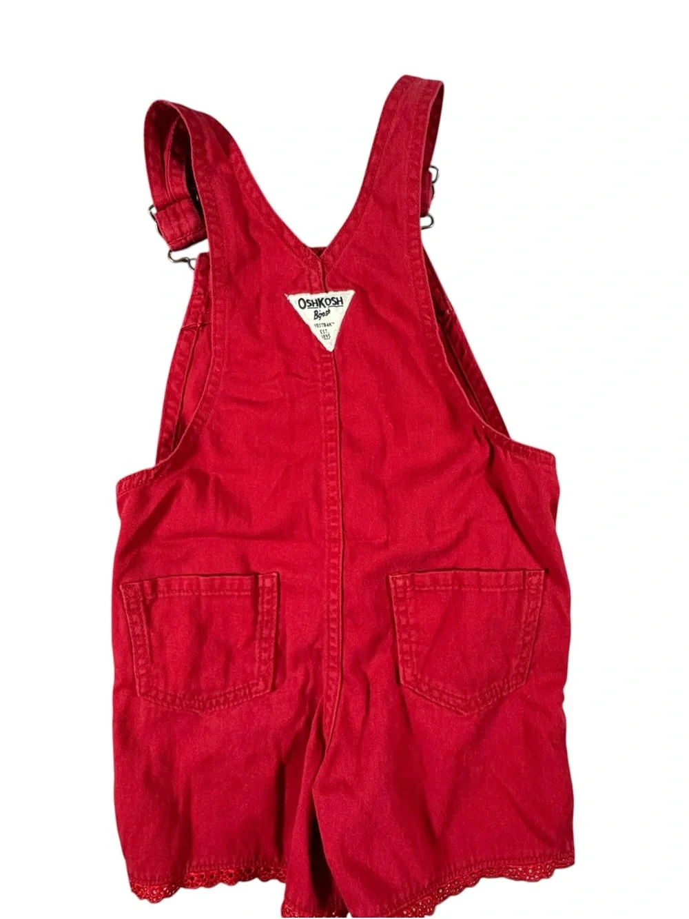 OshKosh B'gosh Bright Red Girls' Short Overalls